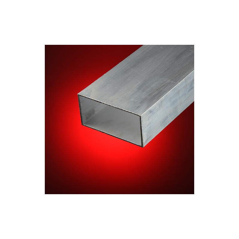 Tubo rectangular aluminio 100x20 mm